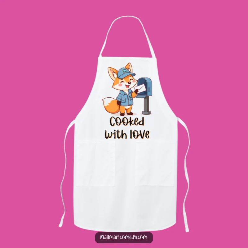 Funny Mail Fox Apron: Cook with a Cheerful Fox Carrier