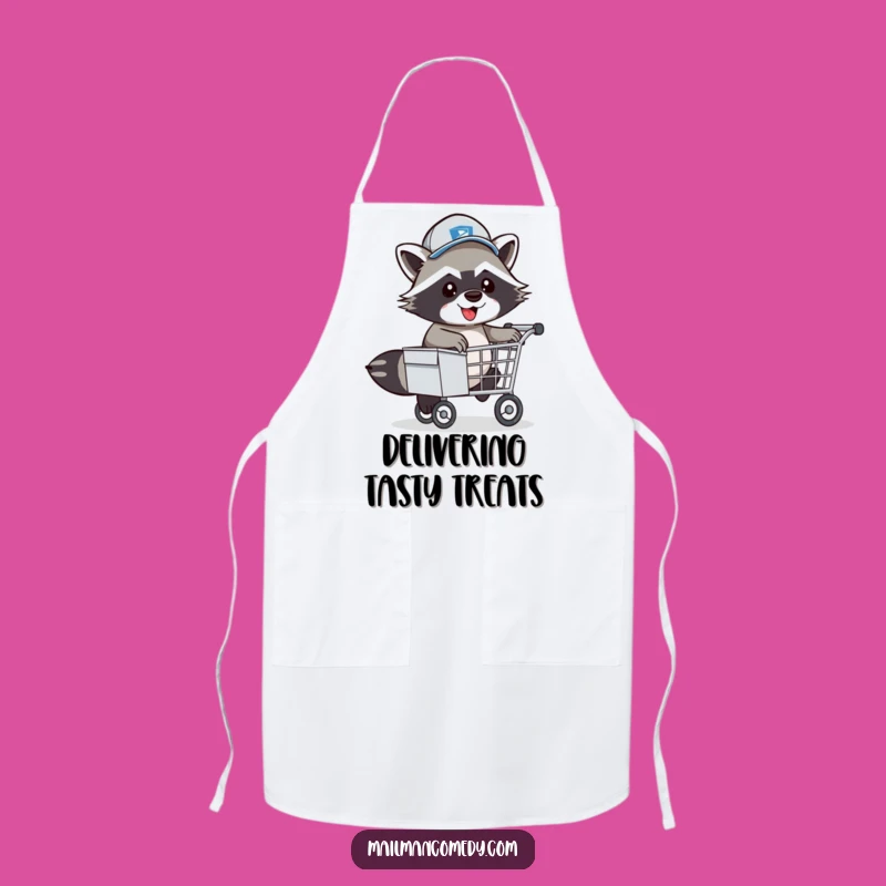 Funny Raccoon Mail Carrier Apron: Energetic Postal Pal, Kitchen Funny Gift!