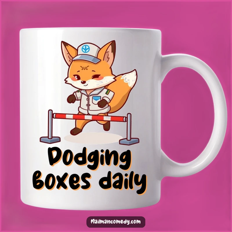 Funny Fox Mail Carrier Mug - Hilarious Obstacle Course Delivery Gift