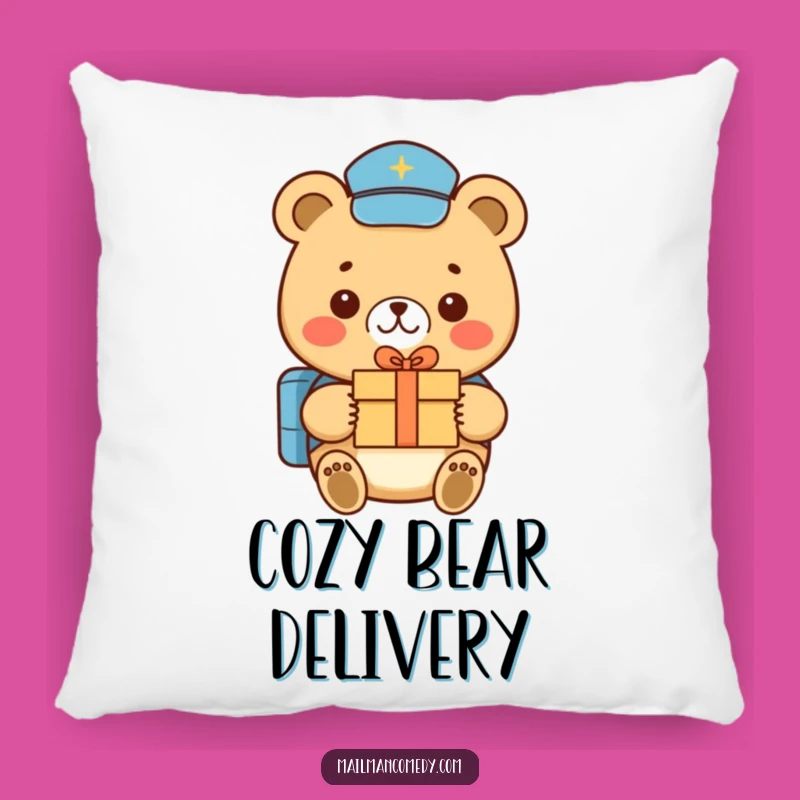 Funny Bear Mail Carrier Pillow - Soft Gift Delivery Comfort Gift