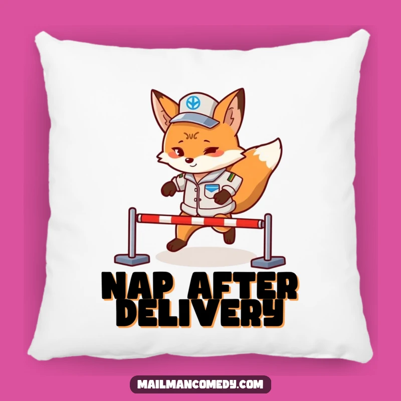 Funny Fox Mail Carrier Pillow - Cozy Obstacle Course Comfort Gift