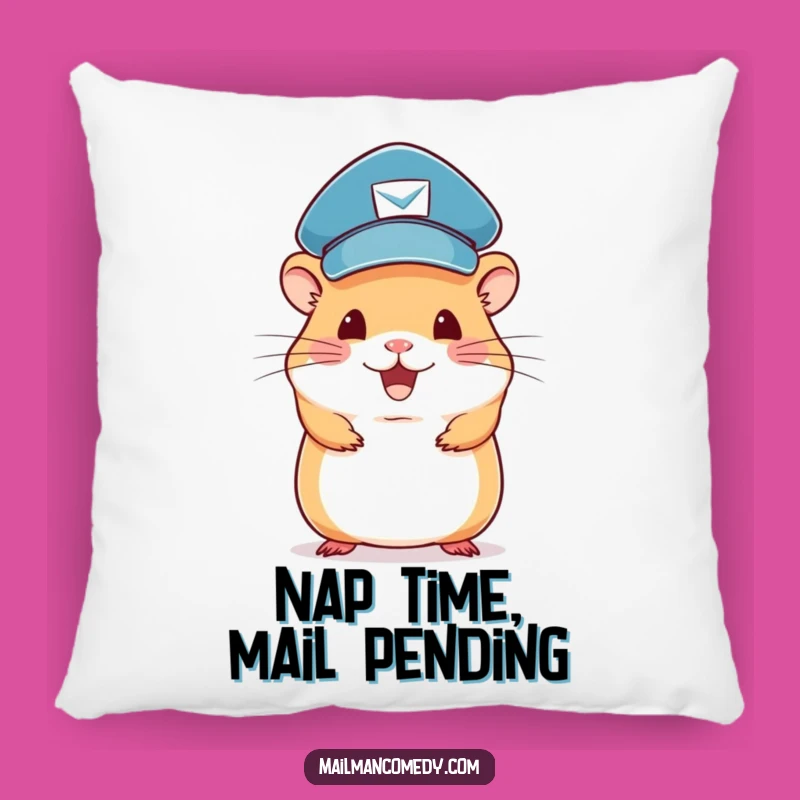Funny Hamster Mail Carrier Pillow: Soft Comfort with a Hilarious Delivery, Great Gift!