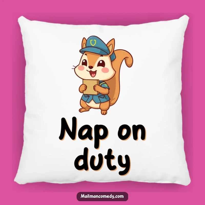 Funny Squirrel Delivery Pillow: Cozy and Humorous Decorative Accent Gift