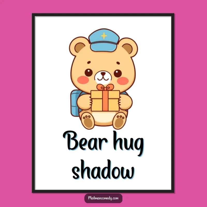 Funny Bear Mail Carrier Digital Print - Heartwarming Gift Art Gift