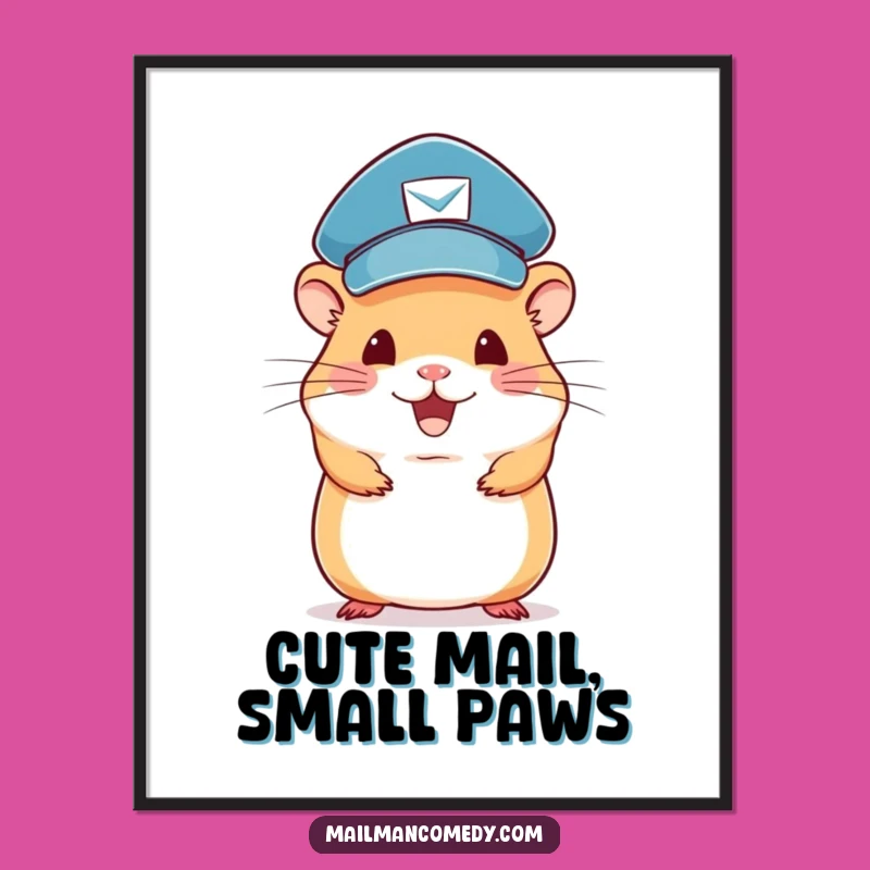 Funny Hamster Mail Carrier Digital Art: Instant Humor for Your Walls, Printable Gift!