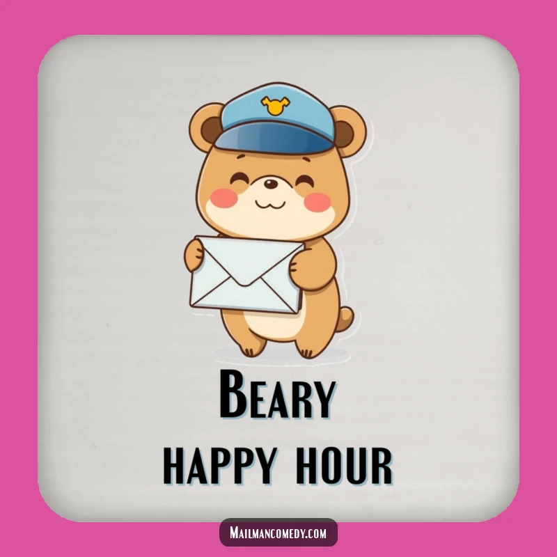 Funny Bear Coaster: Postal Delivery, Hilarious Protection!