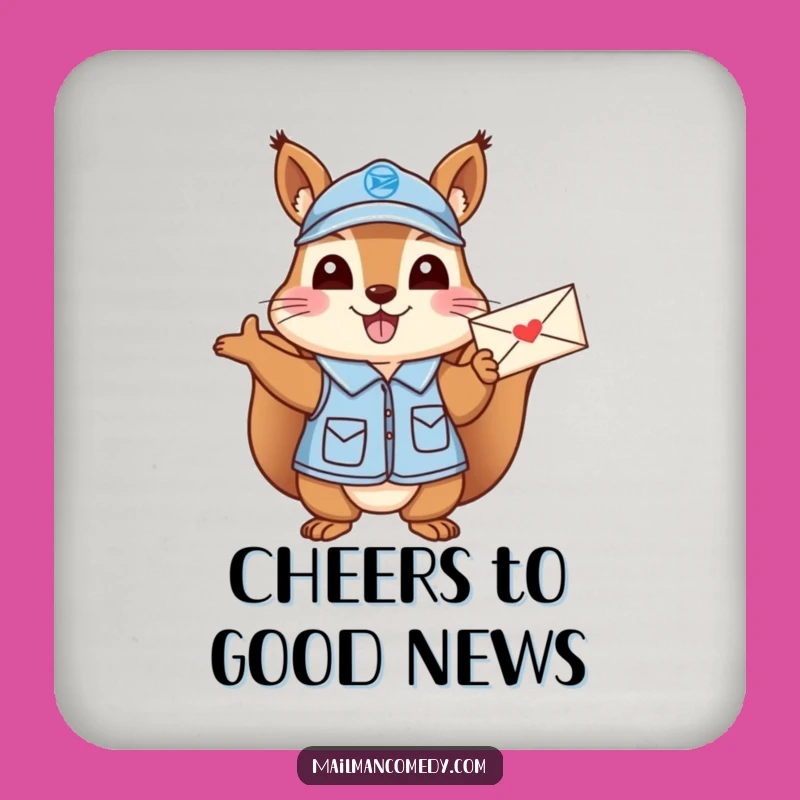 Funny Squirrel Mail Carrier Coaster: Cheerful Protection, Great Funny Gift!