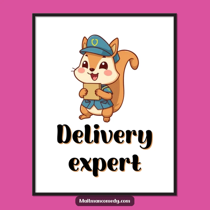 Funny Squirrel Uniform Poster: Humorous Animal Art, Unique Gift