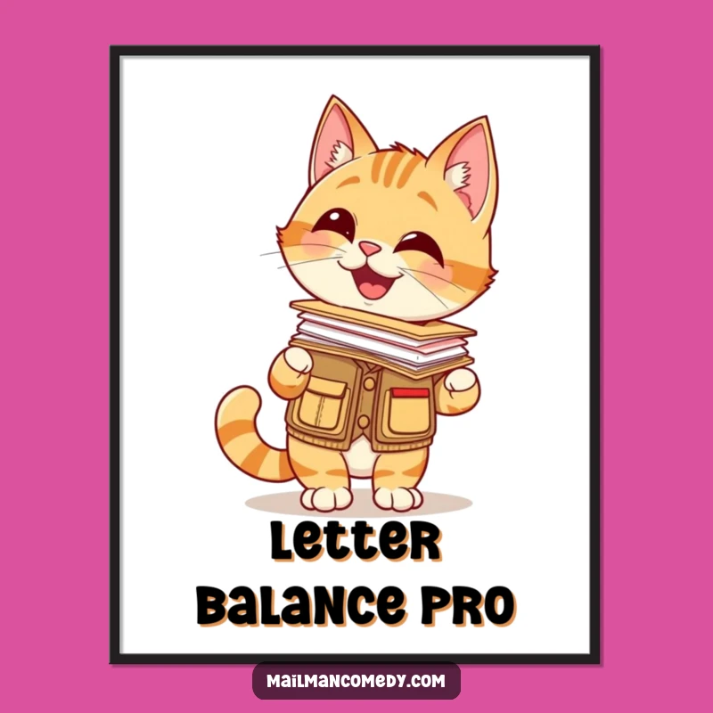 Funny Cat Mail Carrier Poster: Bring Hilarious Cat Art Home