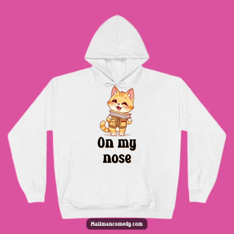 Funny Cat Mail Carrier Hoodie: Cozy Up with a Balancing Cat