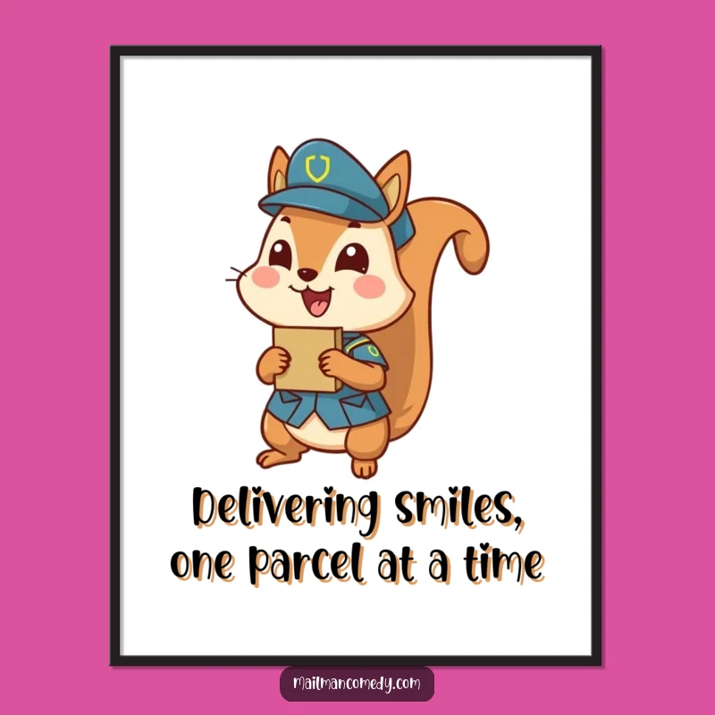 Free Printable Wall Art: Comical Squirrel Courier, Hilarious Downloadable Decor for Your Home