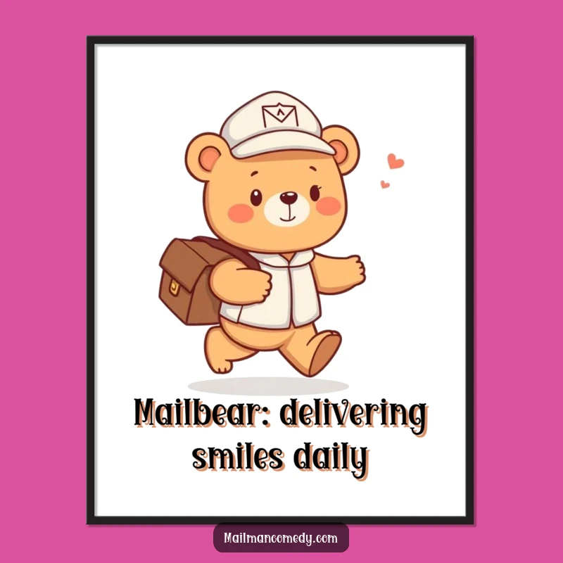 Free Printable Mail Bear Wall Art - Cheerful Downloadable Decor for Your Space!