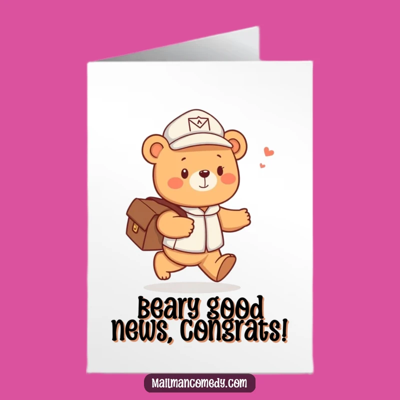 Free Printable Mail Bear Congrats Card - Cheerful Downloadable Delivery!