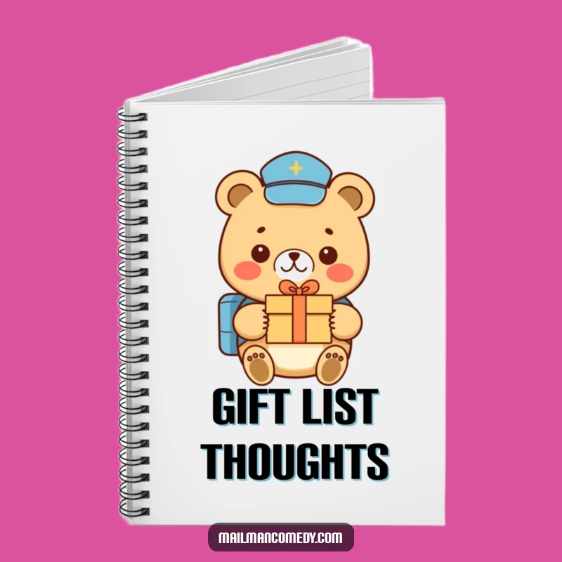 Funny Bear Mail Carrier Notebook - Plan Gifts with Cheerful Humor Gift