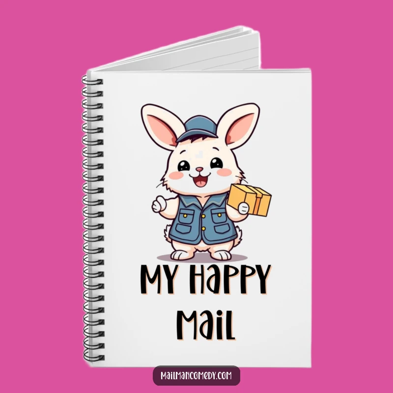 Funny Bunny Mail Carrier Notebook - Excited Bunny Journal for Notes, Perfect Funny Gift!