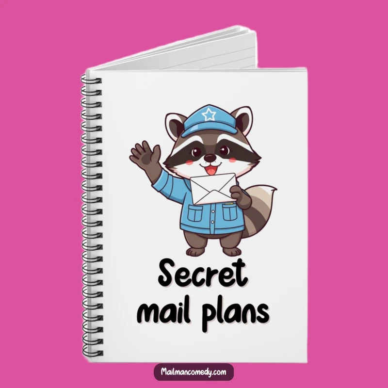 Funny Raccoon Mail Carrier Notebook - Plan with Enthusiastic Humor Gift