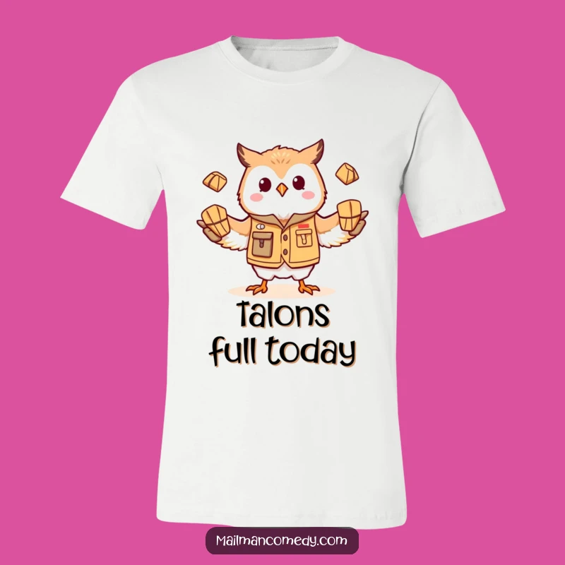 Funny Owl Mail Carrier T-Shirt - Whimsical Juggling Delivery Tee