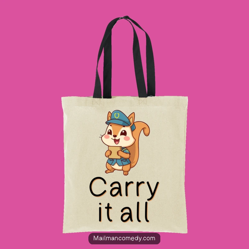Funny Squirrel Delivery Tote Bag: Humorous Shopping Bag Gift