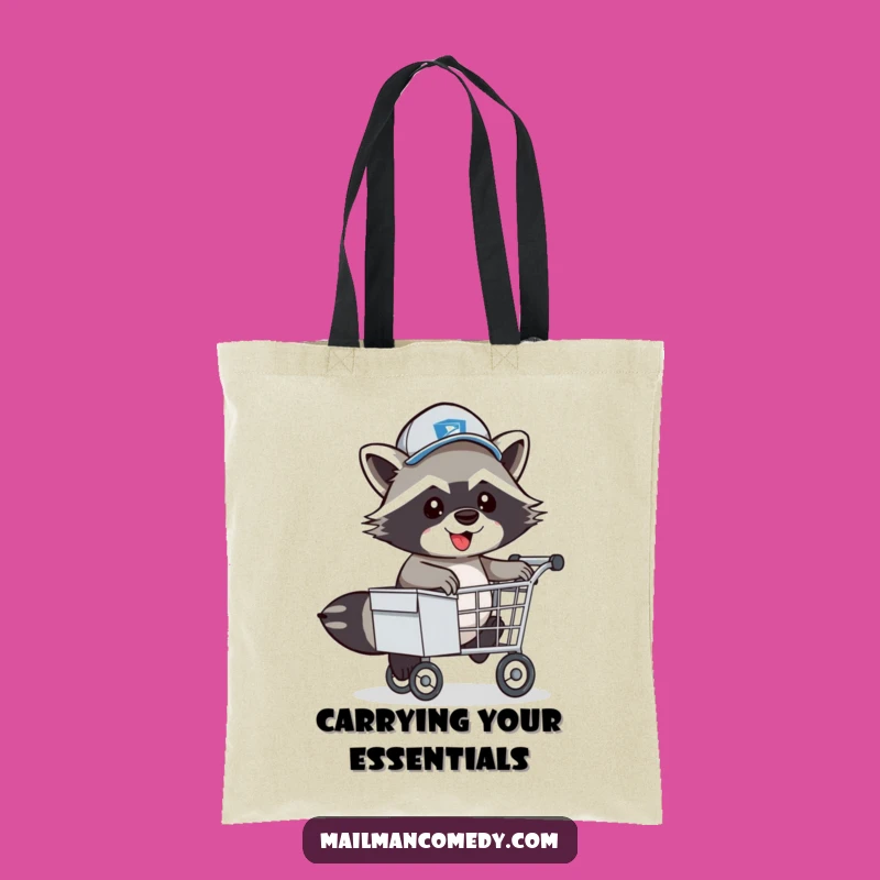 Funny Raccoon Mail Carrier Tote Bag: Hopping Postal Pal, Practical Funny Gift!