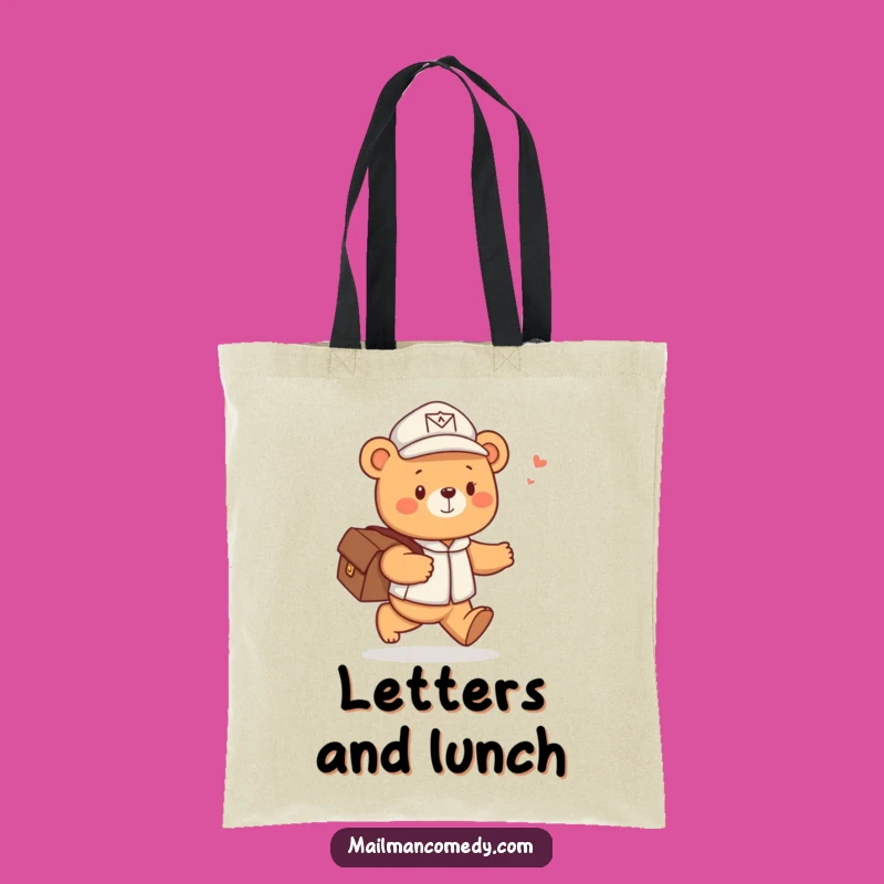 Funny Bear Mail Carrier Tote Bag - Cheerful Bear Satchel Carryall, Perfect Funny Gift!