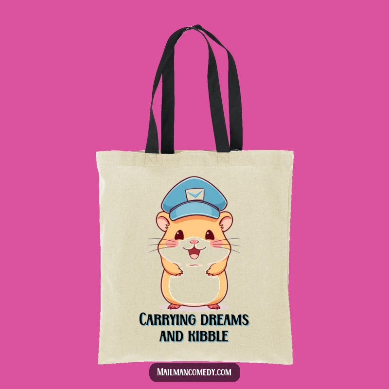 Funny Hamster Mail Carrier Tote Bag: Carry Your Goods with Adorable Humor, Perfect Gift!